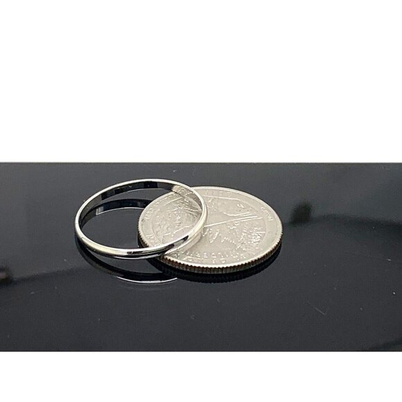 Men's Wedding Band Sterling Silver .925 Thin Plain 1.95mm Wide Ring Size 10 - Picture 11 of 14